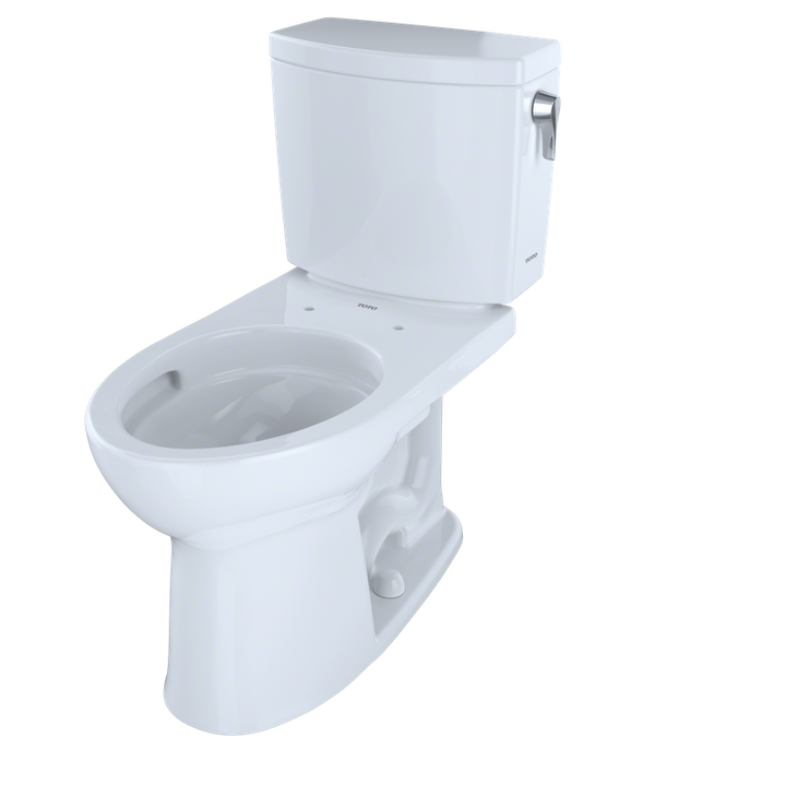 TOTO Drake II Elongated 1 gpf Right Hand Lever Two-Piece Toilet in Cotton White