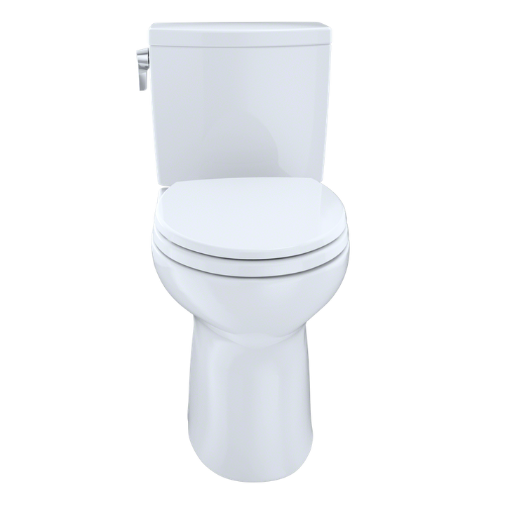 TOTO Drake II Elongated 1 gpf Right Hand Lever Two-Piece Toilet in Cotton White