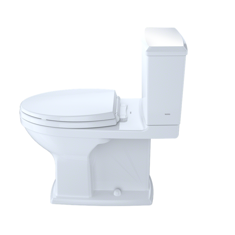 TOTO Connelly Elongated 0.9 gpf 1.28 gpf Dual-Flush Right Hand Lever Two-Piece Toilet in Cotton White