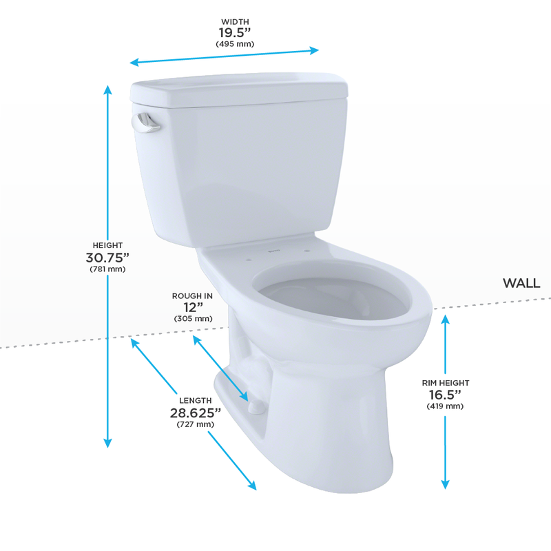 TOTO Drake Elongated 1.6 gpf Two-Piece Toilet in Colonial White - ADA Compliant