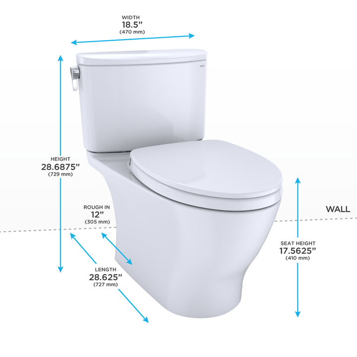 TOTO Nexus Elongated 1.28 gpf Two-Piece Toilet in Colonial White