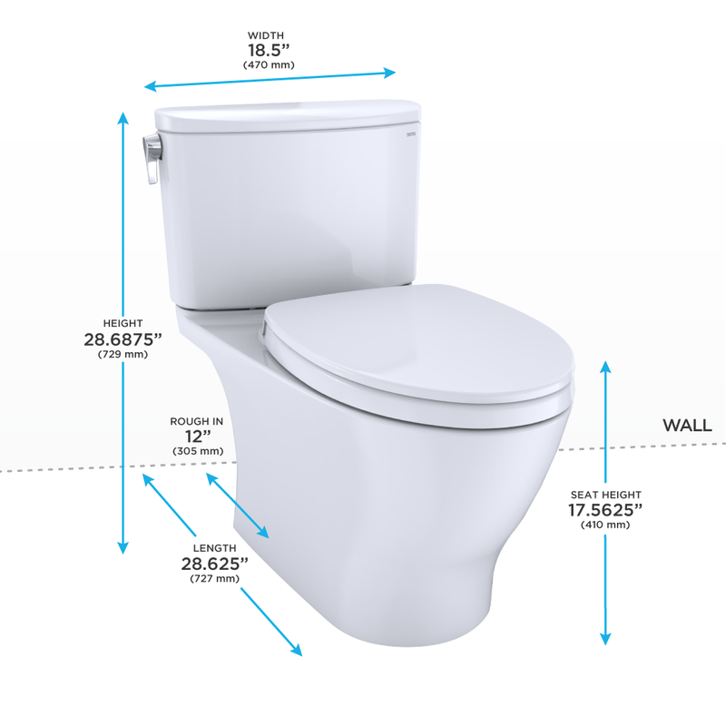 TOTO Nexus Elongated 1 gpf Two-Piece Toilet in Colonial White