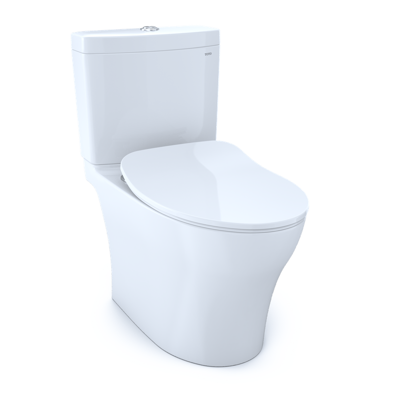 TOTO Aquia IV Elongated Bowl with Slim SoftClose Seat, Dual-Flush Two-Piece Toilet, 1.28 & 0.8 GPF, Washlet+ Compatible, Universal Height - MS446234CEMF