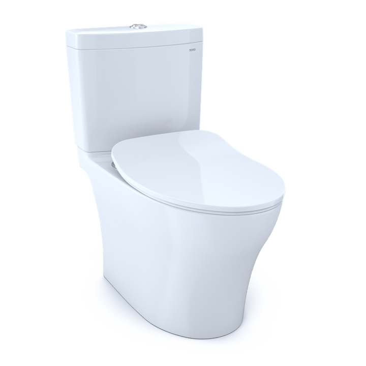 TOTO Aquia IV Elongated Bowl with Slim SoftClose Seat, Dual-Flush Two-Piece Toilet, 1.28 & 0.8 GPF, Washlet+ Compatible, Universal Height - MS446234CEMF