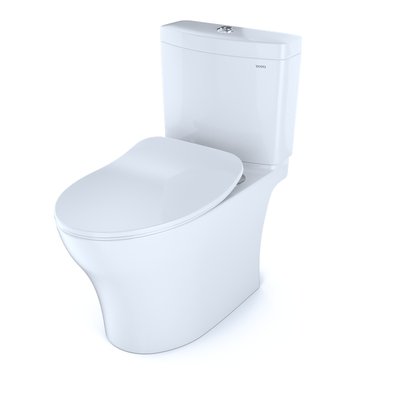 TOTO Aquia IV Elongated Bowl with Slim SoftClose Seat, Dual-Flush Two-Piece Toilet, 1.28 & 0.8 GPF, Washlet+ Compatible, Universal Height - MS446234CEMF