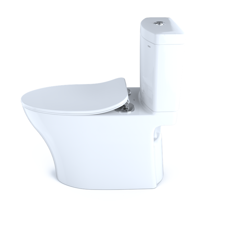 TOTO Aquia IV Elongated Bowl with Slim SoftClose Seat, Dual-Flush Two-Piece Toilet, 1.28 & 0.8 GPF, Washlet+ Compatible, Universal Height - MS446234CEMF