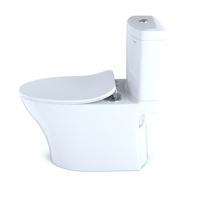 TOTO Aquia IV Elongated Bowl with Slim SoftClose Seat, Dual-Flush Two-Piece Toilet, 1.28 & 0.8 GPF, Washlet+ Compatible, Universal Height - MS446234CEMF