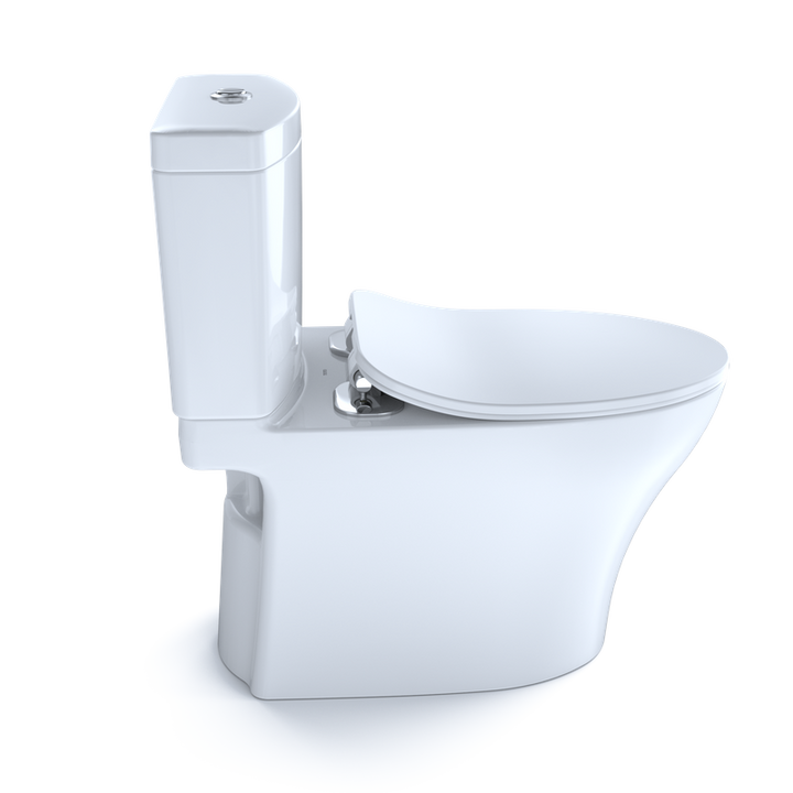 TOTO Aquia IV Elongated Bowl with Slim SoftClose Seat, Dual-Flush Two-Piece Toilet, 1.28 & 0.8 GPF, Washlet+ Compatible, Universal Height - MS446234CEMF