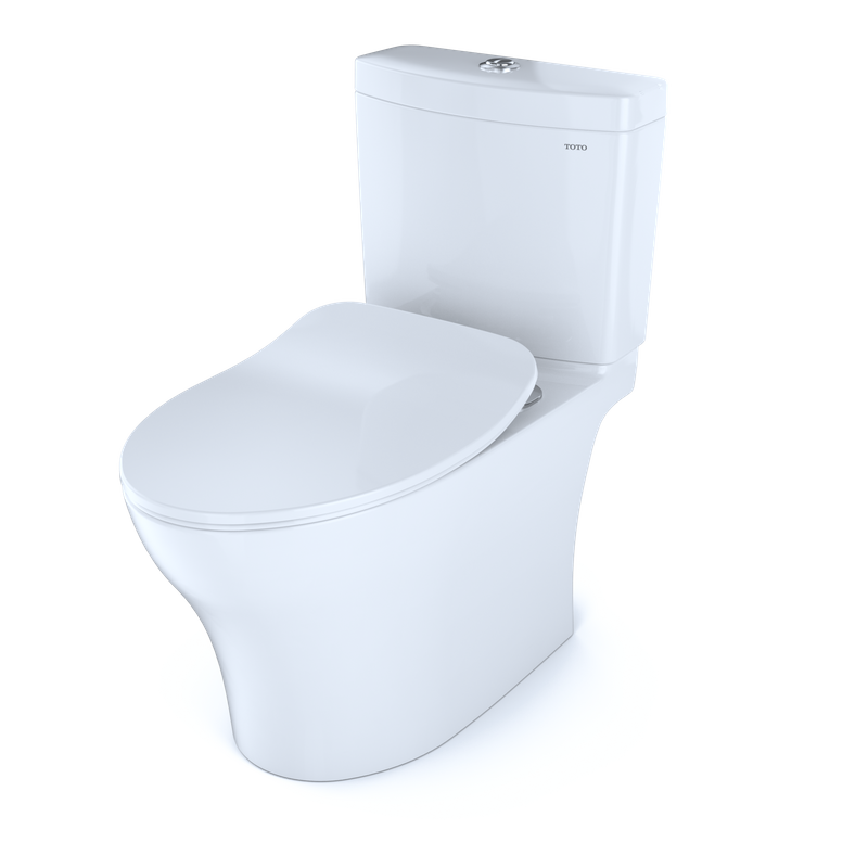 TOTO Aquia IV Elongated Bowl with Slim SoftClose Seat, Dual-Flush Two-Piece Toilet, 1.28 & 0.8 GPF, Washlet+ Compatible - MS446234CEMG