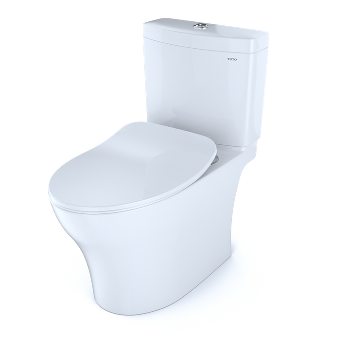 TOTO Aquia IV 1G Elongated Bowl-Slim Seat, Washlet+ Dual-Flush Two-Piece Toilet, 1.0 & 0.8 GPF, Universal Height - MS446234CUMFG