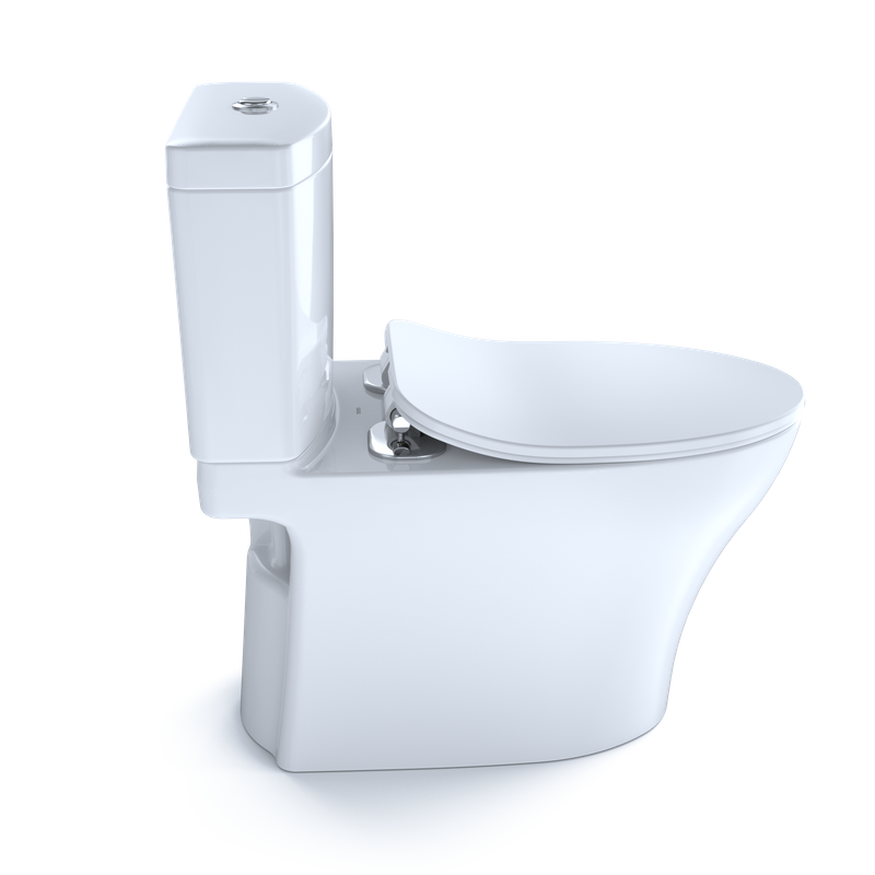 TOTO Aquia IV 1G Elongated Bowl-Slim Seat, Washlet+ Dual-Flush Two-Piece Toilet, 1.0 & 0.8 GPF, Universal Height - MS446234CUMFG