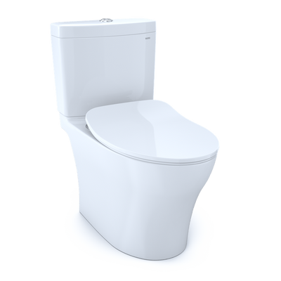 TOTO Aquia IV 1G Elongated Bowl-Slim Seat, Washlet+ Dual-Flush Two-Piece Toilet, 1.0 & 0.8 GPF - MS446234CUMG