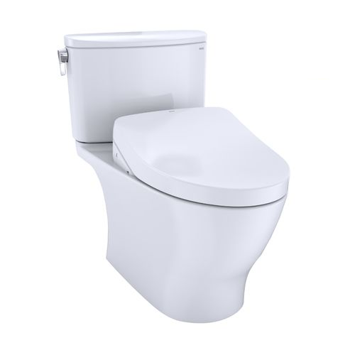 TOTO Nexus Elongated 1.28 gpf Two-Piece Toilet with Washlet+ S500e Auto Flush in Cotton White