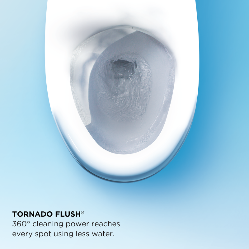 TOTO Nexus Elongated 1.28 gpf Two-Piece Toilet with Washlet+ S550e in Cotton White