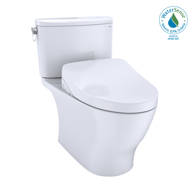 TOTO Nexus Elongated 1 gpf Two-Piece Toilet with Washlet+ S550e Auto Flush in Cotton White