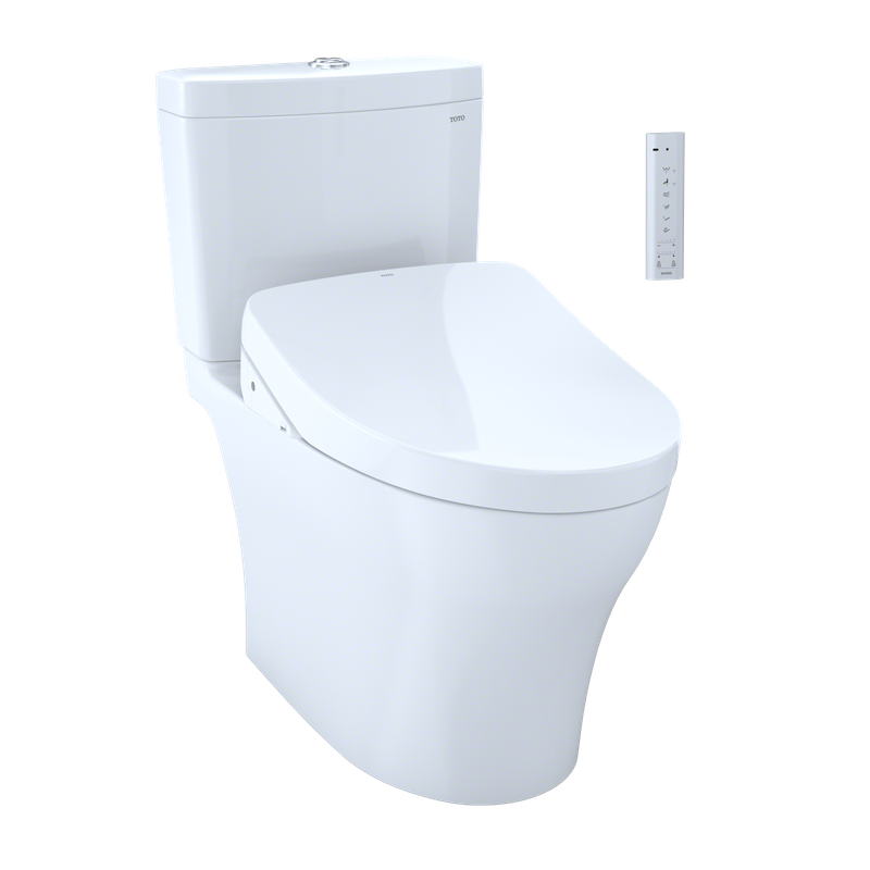 TOTO Aquia IV Elongated Bowl Washlet+ S500E Dual-Flush Two-Piece Toilet, 1.28 & 0.8 GPF - MW4463046CEMG