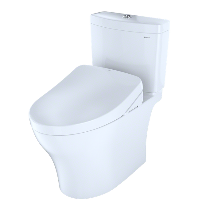 TOTO Aquia IV Elongated Bowl Washlet+ S500E Dual-Flush Two-Piece Toilet, 1.28 & 0.8 GPF - MW4463046CEMG