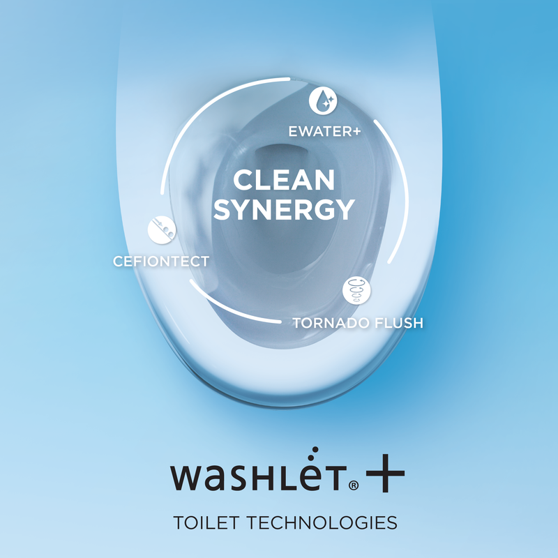 TOTO Aquia IV Elongated Bowl Washlet+ S500E Dual-Flush Two-Piece Toilet, 1.28 & 0.8 GPF - MW4463046CEMG