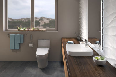 TOTO Aquia IV 1G Elongated Washlet+ S500e Dual-Flush Two-Piece Toilet, 1.0 & 0.8 GPF, Universal Height - MW4463046CUMFG