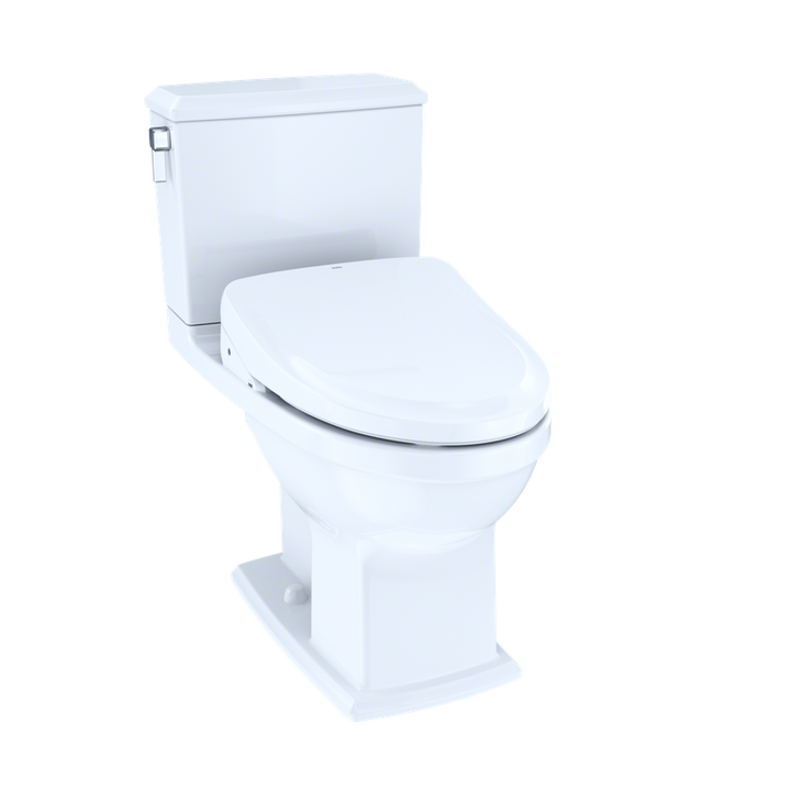 TOTO Connelly Elongated 0.9 gpf & 1.28 gpf Dual-Flush Two-Piece Toilet with Washlet+ S500e in Cotton White