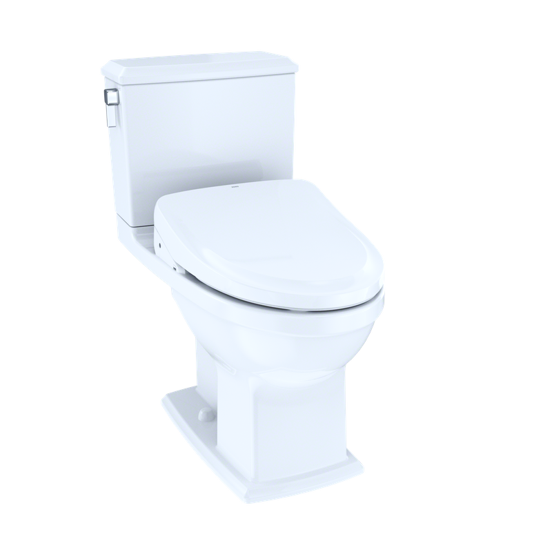 TOTO Connelly Elongated 0.9 gpf & 1.28 gpf Dual-Flush Two-Piece Toilet with Washlet+ S500e in Cotton White