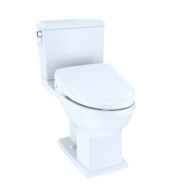 TOTO Connelly Elongated 0.9 gpf & 1.28 gpf Dual-Flush Two-Piece Toilet with Washlet+ S500e in Cotton White