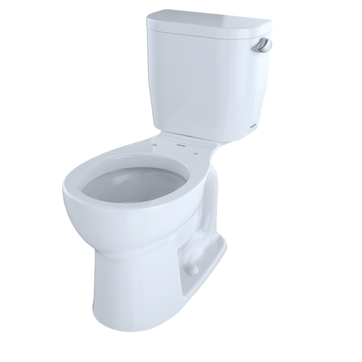 TOTO Entrada Round 1.28 gpf Right Hand Flush Lever Two-Piece Toilet in Cotton White