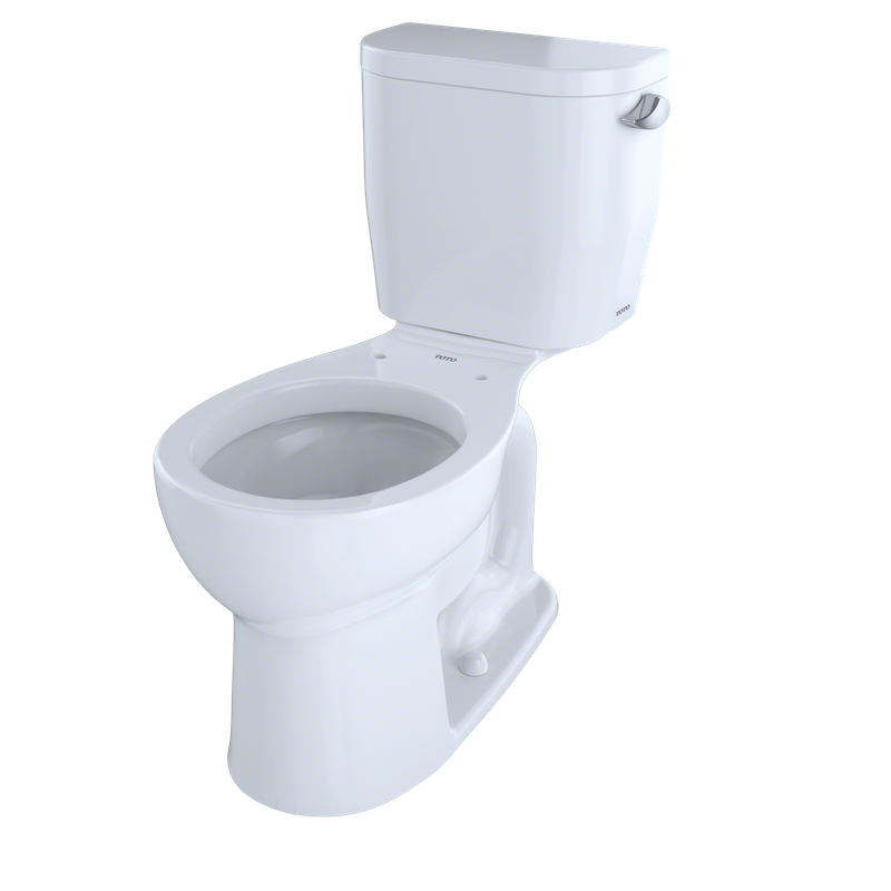 TOTO Entrada Round 1.28 gpf Right Hand Flush Lever Two-Piece Toilet in Cotton White