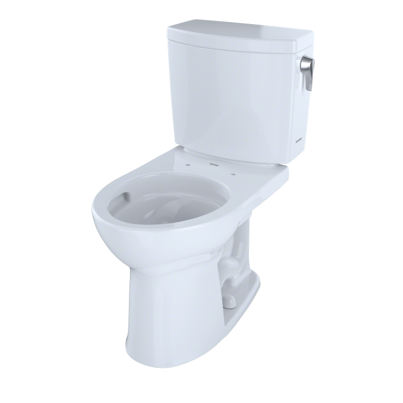 TOTO Drake II Round 1 gpf Right Hand Lever Two-Piece Toilet in Cotton White