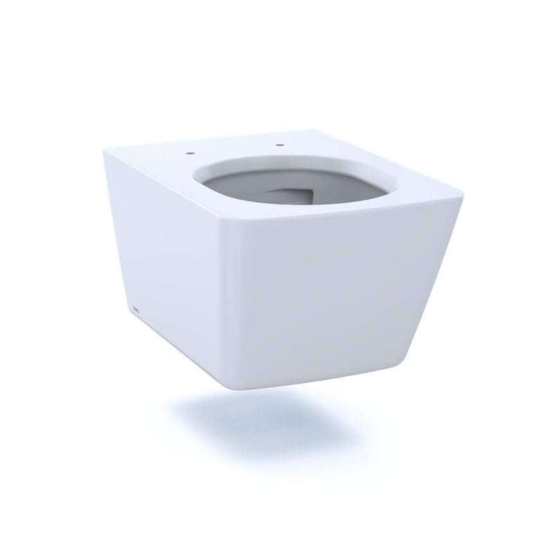 TOTO SP Square 0.9 gpf & 1.28 gpf Dual-Flush Wall-Hung Floating Toilet in Cotton White