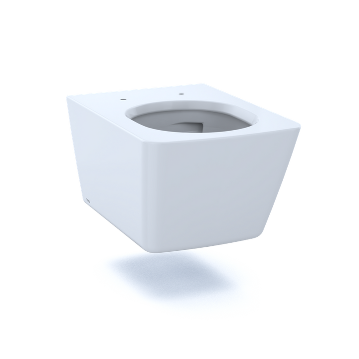 TOTO SP Square 0.9 gpf & 1.28 gpf Dual-Flush Wall-Hung Floating Toilet in Cotton White