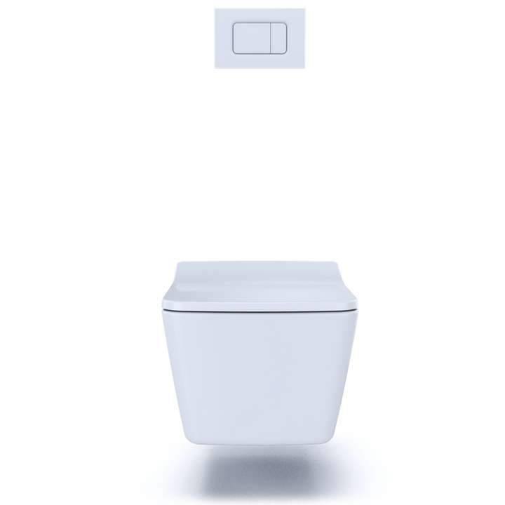 TOTO SP Square 0.9 gpf & 1.28 gpf Dual-Flush Wall-Hung Floating Toilet in White Matte