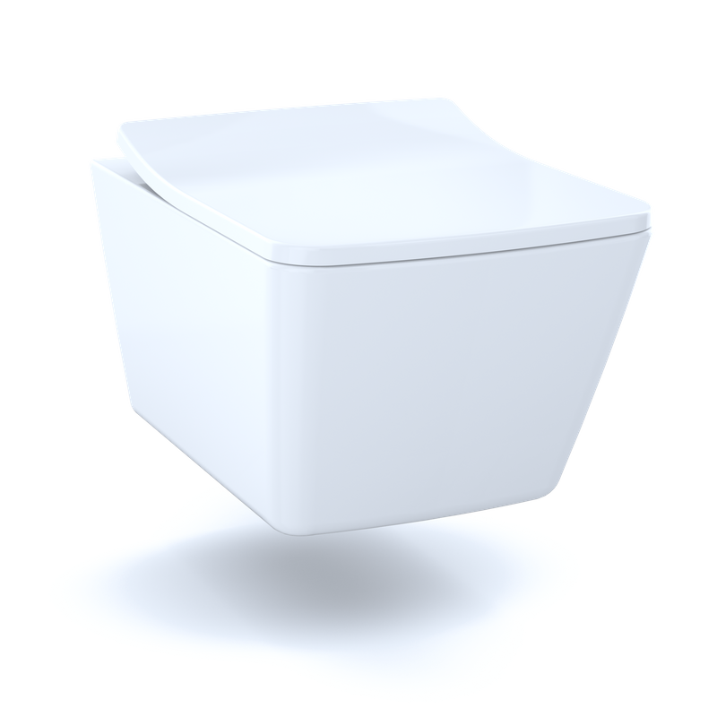 TOTO SP Square 0.9 gpf & 1.28 gpf Dual-Flush Wall-Hung Floating Toilet in White Matte