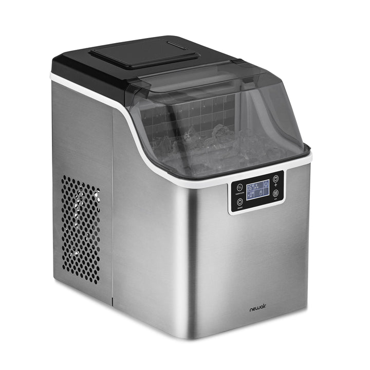 Newair Countertop Clear Ice Maker, 45 lbs. of Ice a Day with FrozenFallTM Technology, Custom Ice Thickness Settings, 1-Gallon Water Bottle Dispenser, 24-Hour Timer, Automatic Self-Cleaning Function, BPA-Free Parts and Oversized Ice Viewing Window