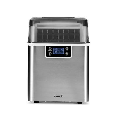 Newair Countertop Clear Ice Maker, 45 lbs. of Ice a Day with FrozenFallTM Technology, Custom Ice Thickness Settings, 1-Gallon Water Bottle Dispenser, 24-Hour Timer, Automatic Self-Cleaning Function, BPA-Free Parts and Oversized Ice Viewing Window