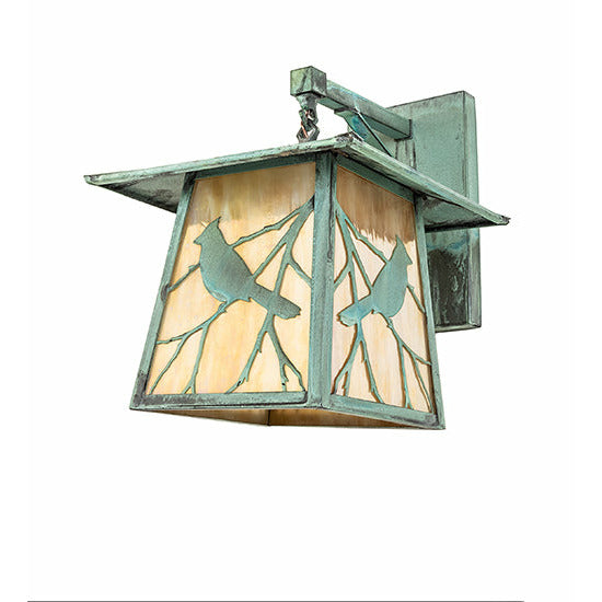 Meyda Lighting  12" Wide Stillwater Song Bird Straight Arm Wall Sconce 251533