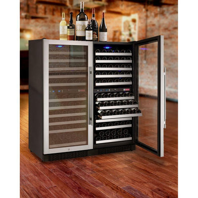Allavino 2X-VSWR121-2S20 47" Wide FlexCount II Tru-Vino 242 Bottle Four Zone Stainless Steel Side-by-Side Wine Refrigerator