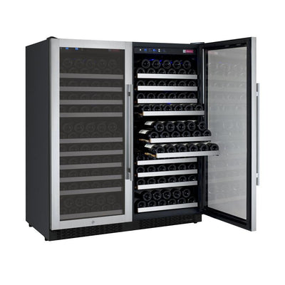 Allavino 2X-VSWR128-1S20 47" Wide FlexCount II Tru-Vino 256 Bottle Dual Zone Stainless Steel Side-by-Side Wine Refrigerator