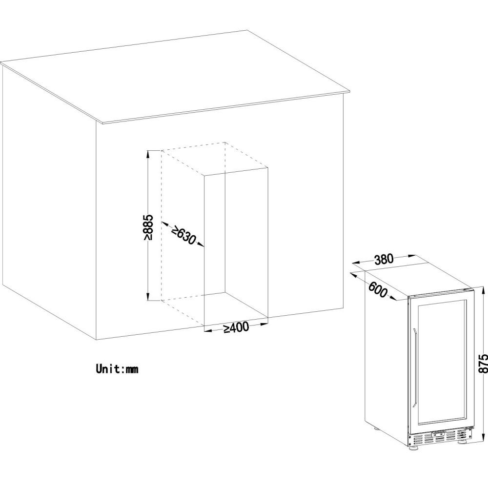 Lanbo LB80BC Single Zone (Built In or Freestanding) Compressor Beverage Cooler - 70 Can Capacity