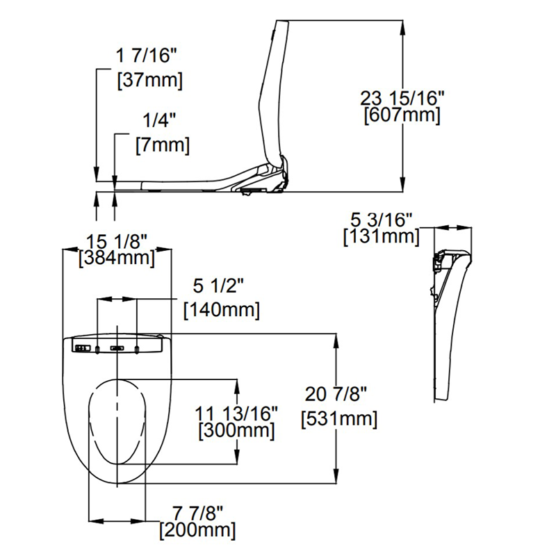 TOTO Washlet K300 Elongated Electronic Bidet Seat in Cotton White with EWATER+