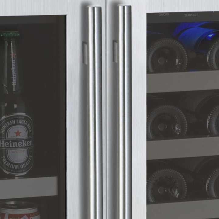 Allavino 30" Wide FlexCount II Tru-Vino 30 Bottle/88 Can Dual Zone Stainless Steel Built-in Wine Refrigerator/Beverage Center (VSWB30-2SF20)