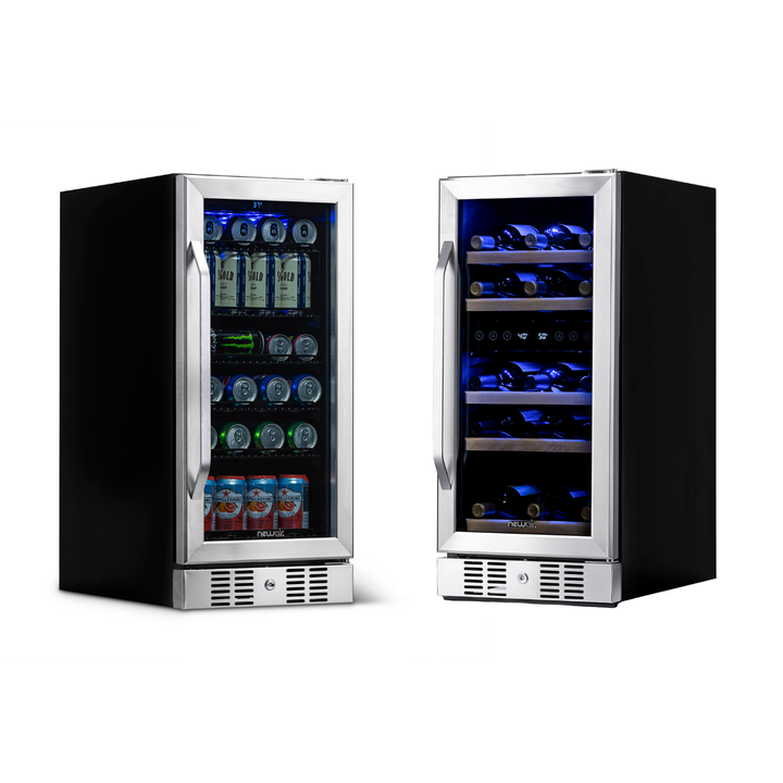 Newair 15" Built-in Beverage & Wine Fridge Bundle