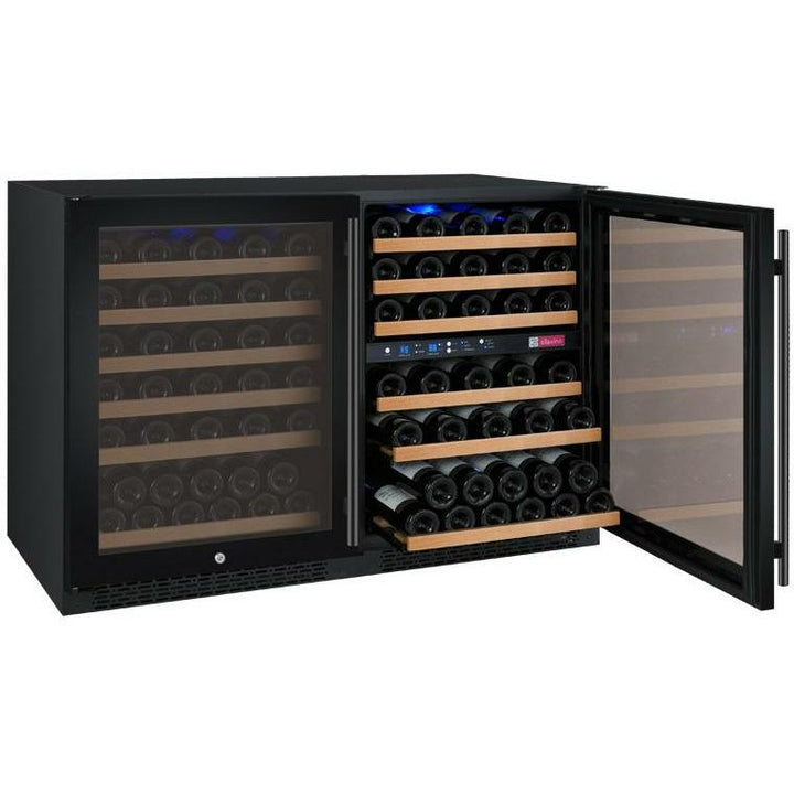 Allavino 47" Wide FlexCount II Tru-Vino 112 Bottle Three Zone Black Side-by-side Wine Refrigerator (3Z-VSWR5656-B20)