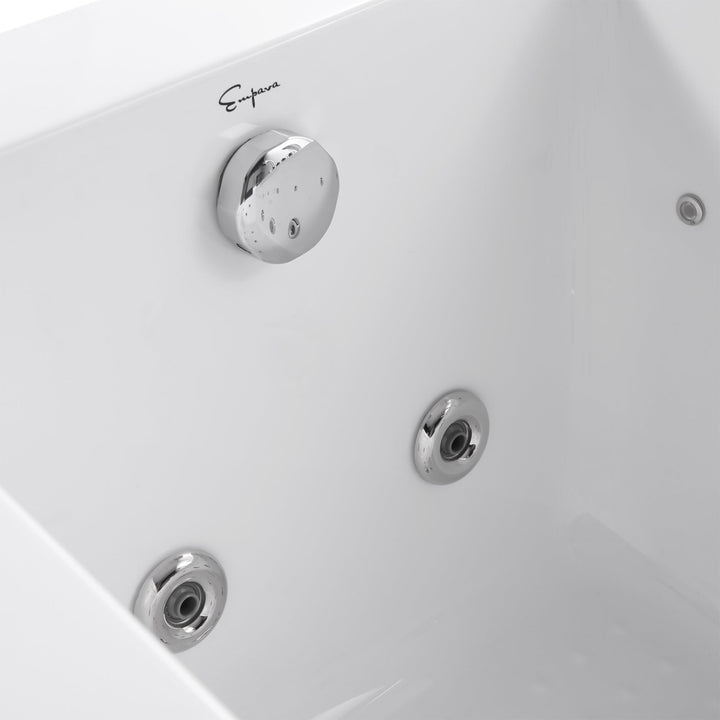 Empava 67 in. Whirlpool Rectangular Bathtub - EMPV-67JT351LED