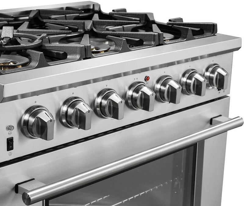 Forno 36″ Pro Series Capriasca Gas Burner / Gas Oven in Stainless Steel 6 Italian Burners, FFSGS6260-36