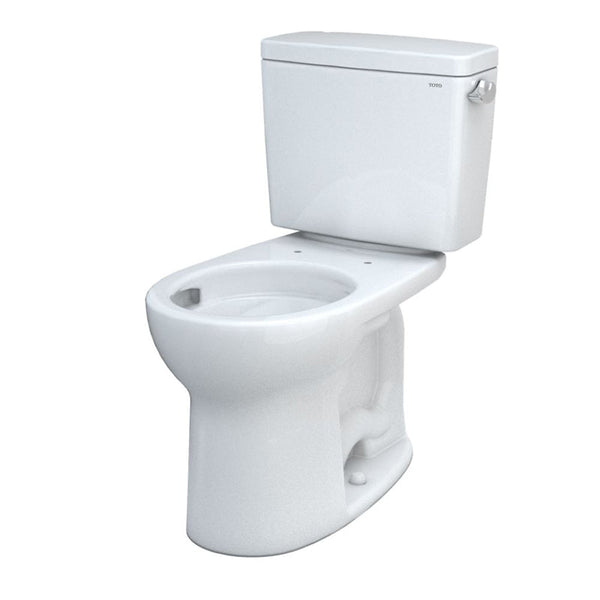 TOTO Drake Round 1.28 gpf Two-Piece Toilet in Cotton White - Right Hand Trip Lever