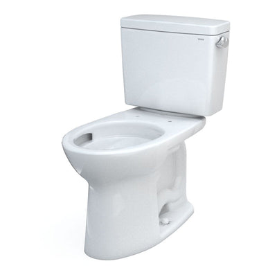 TOTO Drake Elongated 1.28 gpf Two-Piece Toilet in Cotton White - ADA Compliant and Right Hand Trip Lever