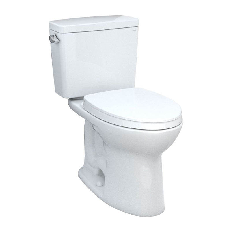 TOTO Drake Elongated 1.28 gpf Two-Piece Toilet in Cotton White - Seat Included & ADA Compliant