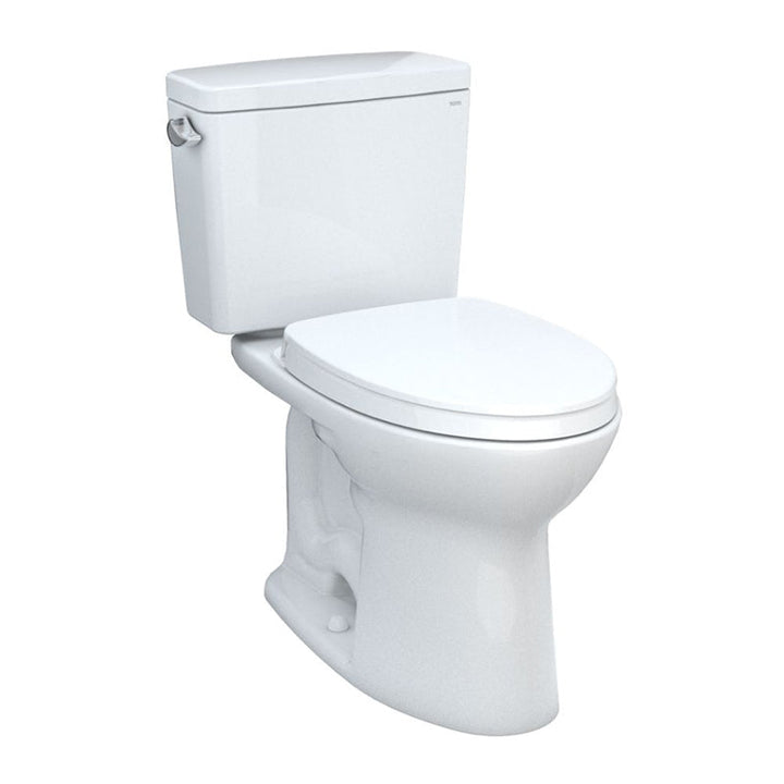 TOTO Drake Elongated 1.6 gpf Two-Piece Toilet in Cotton White - Seat Included & ADA Compliant