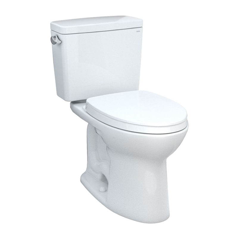 TOTO Drake Elongated 1.6 gpf Two-Piece Toilet in Cotton White - Seat Included